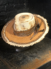 Load image into Gallery viewer, Boho rock straw hat  "Up side down , down side up “