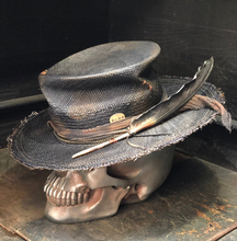 Load image into Gallery viewer, Boho rock straw hat  "Eclisse di luna "