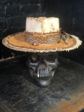 Load image into Gallery viewer, Boho rock straw hat  "Up side down , down side up “