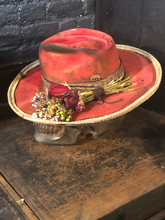 Load image into Gallery viewer, Vintage Rare Custom Hat , "RED Rattle Rose”