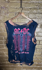 Unisex Rock & Roll AC DC custom vintage tee / T-shirt