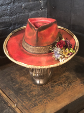 Load image into Gallery viewer, Vintage Rare Custom Hat , &quot;RED Rattle Rose”
