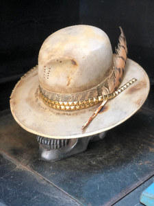 Vintage Rare Custom Hat , " BOHO PICK CHIC "